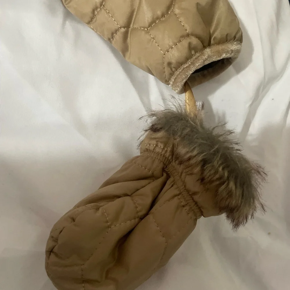 UGG Tan Quilted Kids Footie with Hood